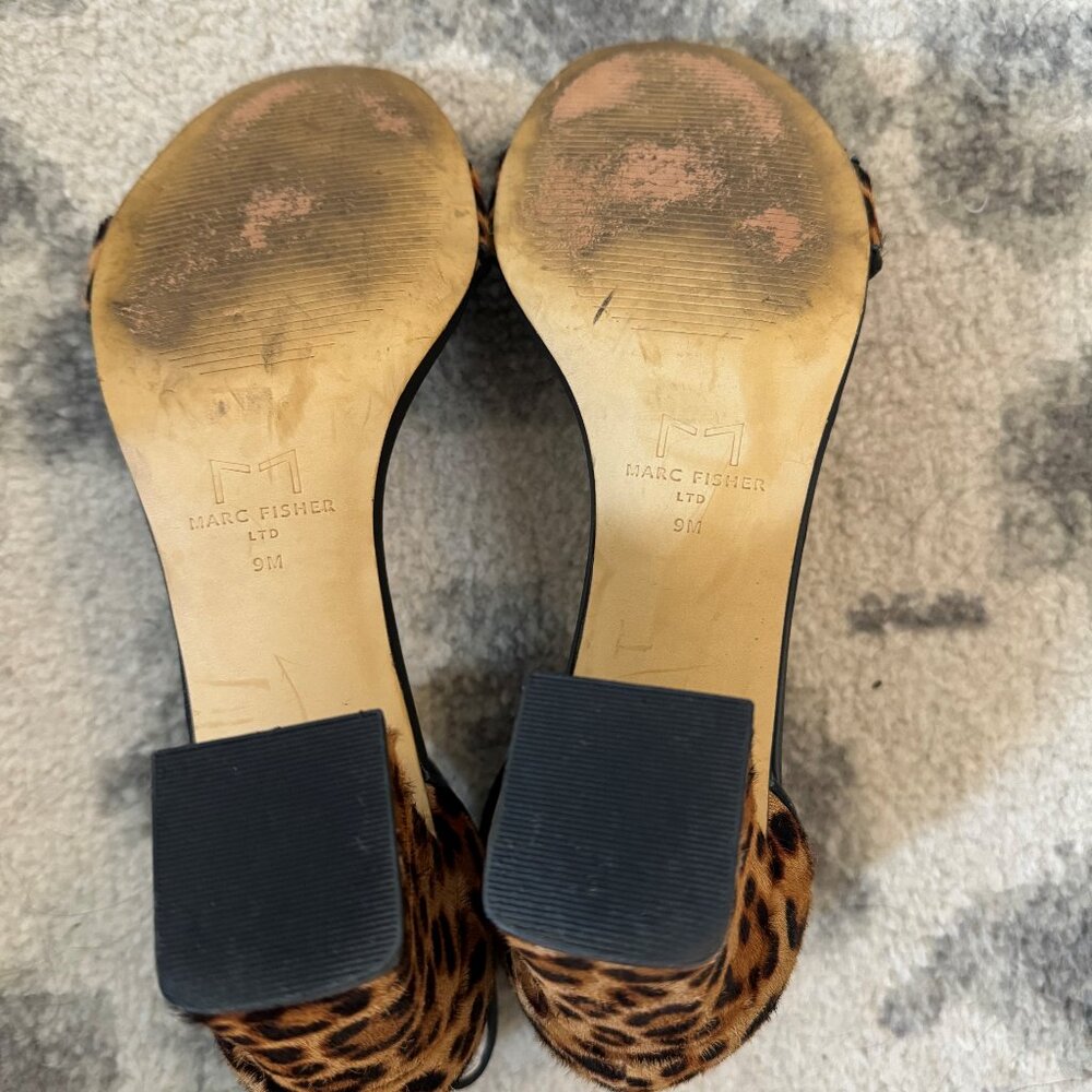 Marc Fisher Karlee Leopard Print Block Heel Sanda… - image 3